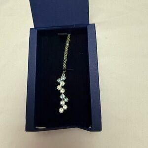 Swarovski Necklace with Blue and White Crystals